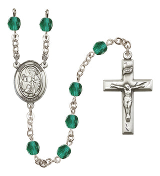 Silver Plated 6mm Fire Polished Saint James the Greater Rosary in Zircon