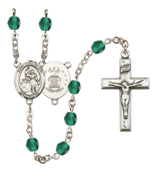 Silver-Plated 6mm Saint Joan of Arc / Air Force Rosary