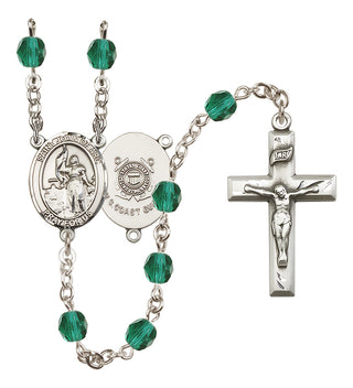 Silver-Plated 6mm Saint Joan of Arc /Coast Guard Rosary