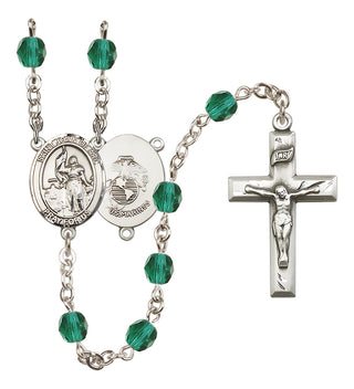 Silver-Plated 6mm Saint Joan of Arc / Marines Rosary