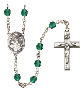 Silver Plated 6mm Fire Polished San Jose Rosary in Zircon