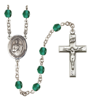 Silver-Plated 6mm San Judas  Engraved Catholic Rosaries