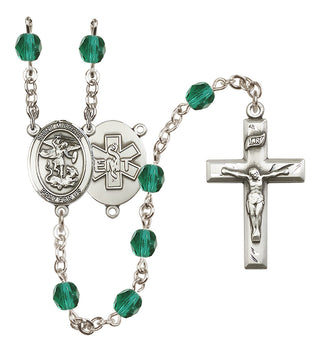 Silver-Plated 6mm Saint Michael / EMT Rosary