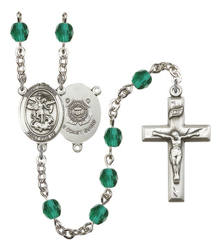 Saint Michael and Coast Guard Rosary with Zircon Beads