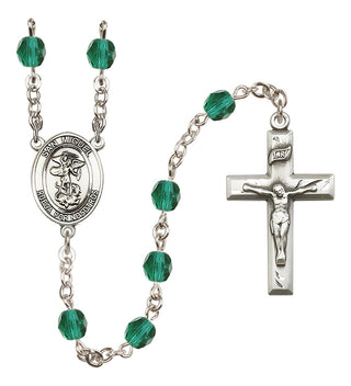 Silver-Plated 6mm San Miguel Arcangel  Engraved Catholic Rosaries