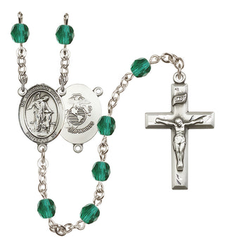 Silver-Plated 6mm Guardian Angel / Marine Corp Rosary