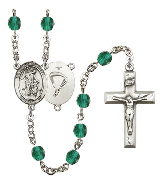 Guardian Angel and Paratrooper Rosary with Zircon Beads