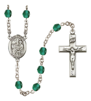 Silver-Plated 6mm Saint Jerome  Engraved Catholic Rosaries