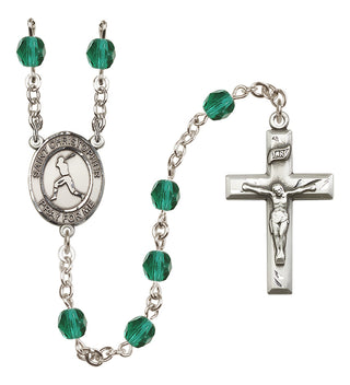 Silver-Plated 6mm Saint Christopher/Baseball Rosary