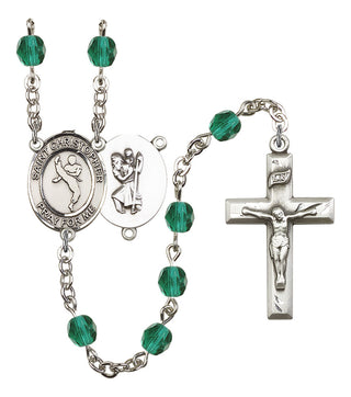 Saint Christopher and Martial Arts Rosary with Zircon Beads