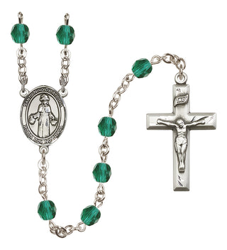 Silver Plated 6mm Fire Polished Saint Nino de Atocha Rosary in Zircon