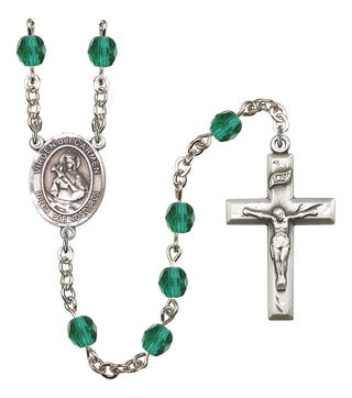 Virgen del Carmen Rosary with Zircon Beads