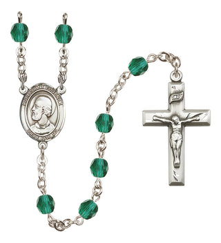 Silver-Plated 6mm Pope Saint Eugene I  Engraved Catholic Rosaries