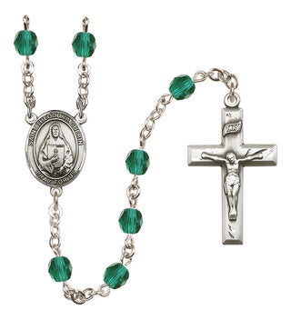 Silver Plated 6mm Fire Polished Saint Theodora Rosary in Zircon