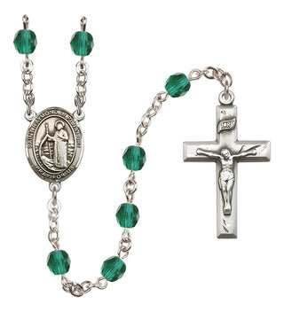 Silver Plated 6mm Fire Polished Saint Raymond of Penafort Rosary in Zircon