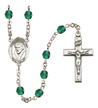 Silver Plated 6mm Fire Polished Saint Peter Canisius Rosary in Zircon