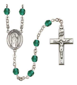 Silver Plated 6mm Fire Polished Saint Seraphina Rosary in Zircon