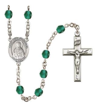 Silver-Plated 6mm Saint Lydia Purpuraria  Engraved Catholic Rosaries