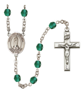 Silver Plated 6mm Fire Polished Our Lady of Kibeho Rosary in Zircon