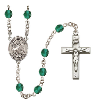 Silver Plated 6mm Fire Polished Saint Ephrem Rosary in Zircon