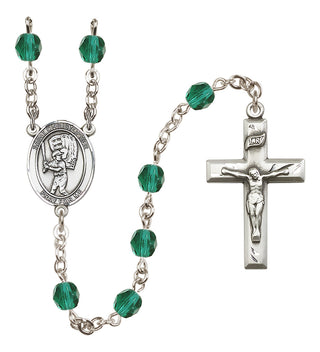 Silver-Plated 6mm Saint Christopher/Baseball Rosary