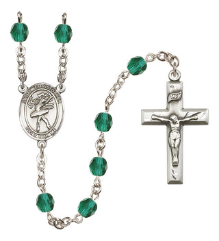 Silver-Plated 6mm Saint Christopher/Dance Rosary