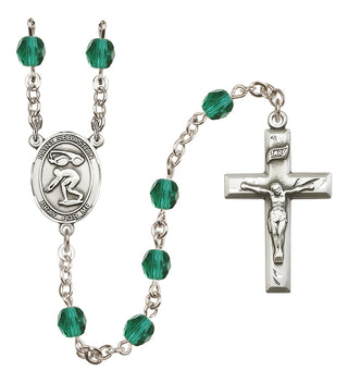 Silver-Plated 6mm Saint Sebastian/Swimming Rosary
