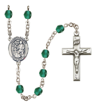 Silver-Plated 6mm Saint Sebastian/Karate Rosary