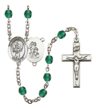 Guardian Angel and Baseball Rosary with Zircon Beads