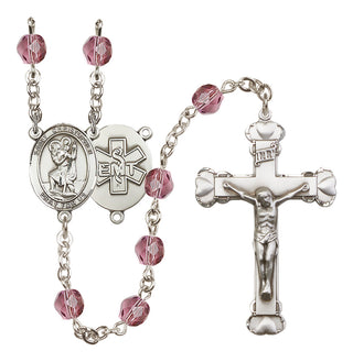 Silver-Plated 6mm Saint Christopher / EMT Rosary