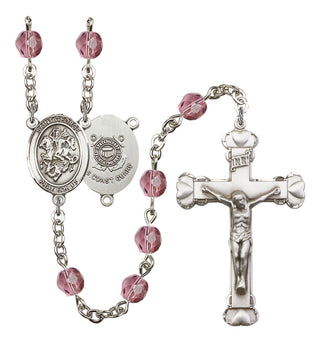 Saint George and Coast Guard Rosary with Amethyst Beads