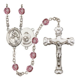 Silver-Plated 6mm Saint Joan of Arc / Marines Rosary