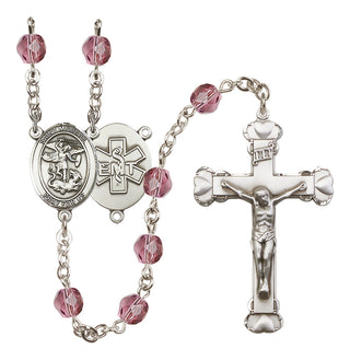 Silver-Plated 6mm Saint Michael / EMT Rosary