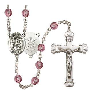 Silver-Plated 6mm Saint Michael / Army Rosary