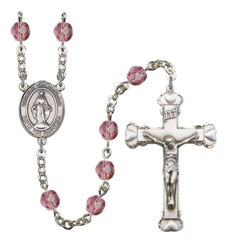 Virgen Milagrosa Rosary with Amethyst Beads