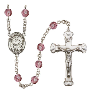Silver-Plated 6mm Saint Julie Billiart  Engraved Catholic Rosaries