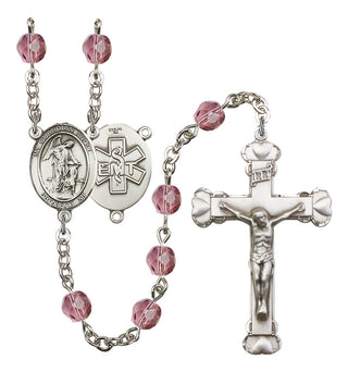 Guardian Angel and EMT Rosary with Amethyst Beads