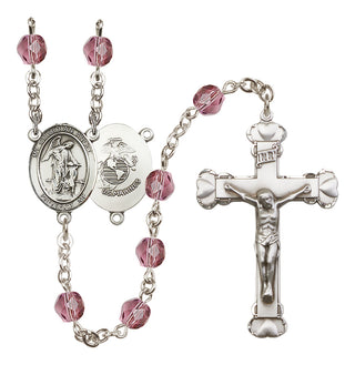 Silver-Plated 6mm Guardian Angel / Marine Corp Rosary