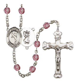 Saint Christopher and Martial Arts Rosary with Amethyst Beads