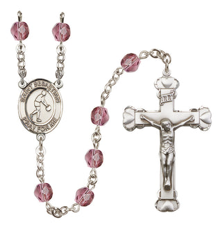 Silver-Plated 6mm Saint Sebastian/Basketball Rosary