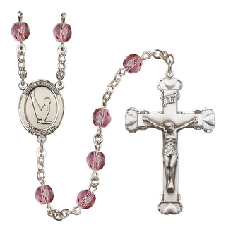 Silver-Plated 6mm Saint Sebastian/Gymnastics Rosary