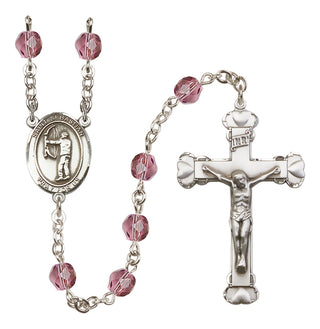 Silver-Plated 6mm Saint Sebastian / Archery Rosary