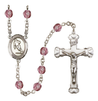 Silver-Plated 6mm Saint Christopher / Rugby Rosary