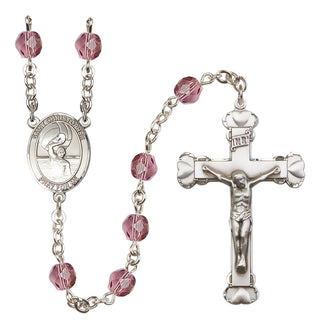 Silver-Plated 6mm Saint Christopher/Water Polo Men Rosary