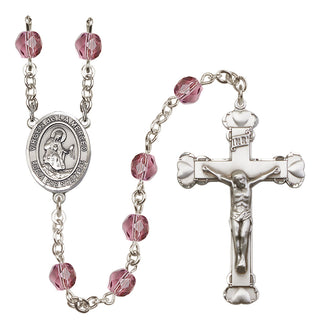 Silver-Plated 6mm Virgen de la Merced  Engraved Catholic Rosaries