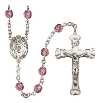 Silver-Plated 6mm Saint Margaret of Cortona  Engraved Catholic Rosaries