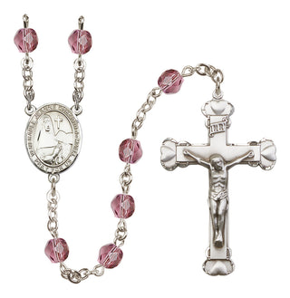 Silver-Plated 6mm Saint Jeanne Chezard de Matel  Engraved Catholic Rosaries