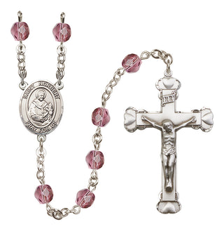 Silver Plated 6mm Fire Polished Saint Norbert of Xanten Rosary in Amethyst