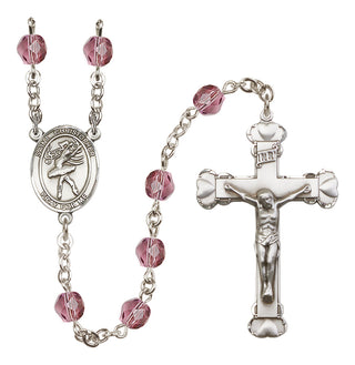 Silver-Plated 6mm Saint Christopher/Dance Rosary