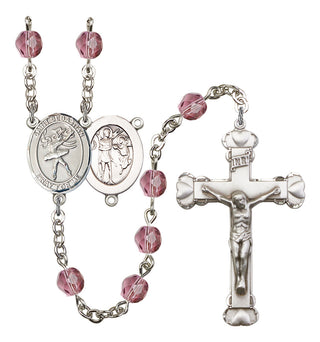 Saint Sebastian and Dance Rosary with Amethyst Beads